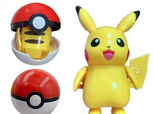Игрушка Покемон-трансформер Пикачу с Покеболом, 11см