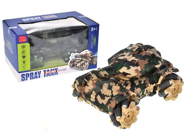 Іграшка танк на радіокеруванні акумулятор, USB, світло музика дим, дрифт, стріляє гелевими кульками A123-120 - Фото 1