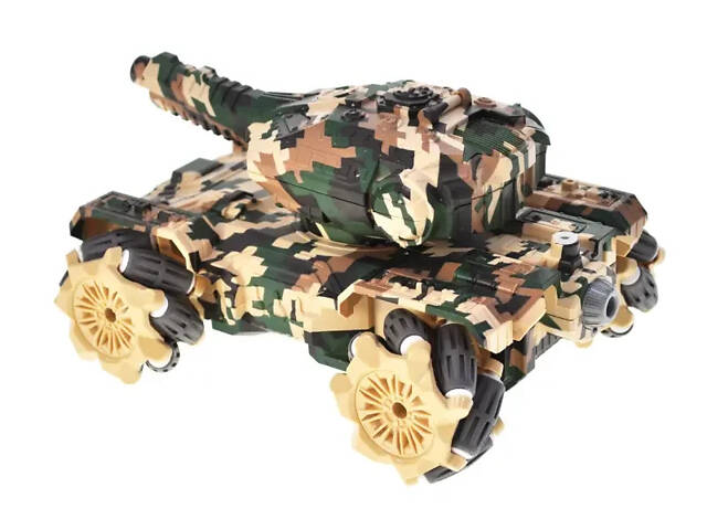 Іграшка танк на радіокеруванні акумулятор, USB, світло музика дим, дрифт, стріляє гелевими кульками A123-120 - Фото 2