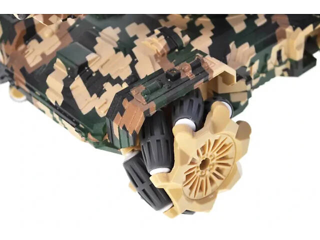 Іграшка танк на радіокеруванні акумулятор, USB, світло музика дим, дрифт, стріляє гелевими кульками A123-120 - Фото 5