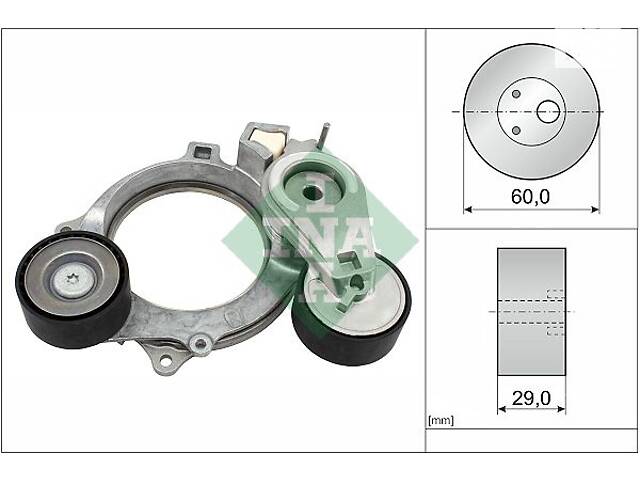 INA 534 0935 10 Натяжник ременя генератора VW Golf VIII 1.0 eTSI 20- (60x29)