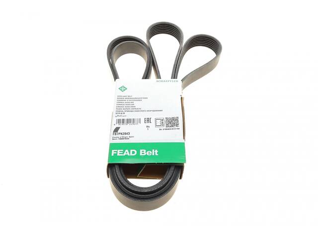 INA FB 7PK2843 Ремінь генератора Ford Transit 2.4 TDCi 06- (7PK2843) - Фото 1