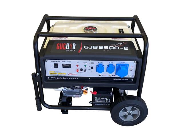 Генератор бензиновий Gucbir GJB9500E, 1 фаза, 8000 Вт, електрозапуск - Фото 2