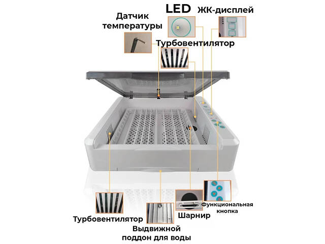 Інкубатор побутовий автоматичний HHD YS-36 LED з вбудованим овоскопом і регулятором вологості - Фото 3
