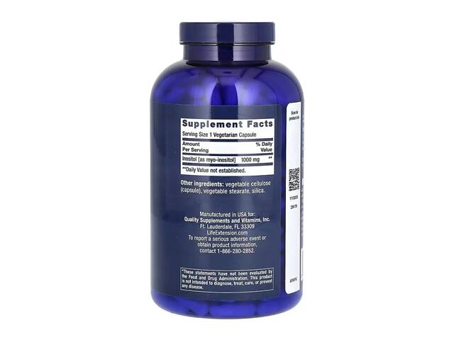 Инозитол Life Extension Inositol 1000 mg 360 vcaps (1086-2023-10-4280) - Фото 2
