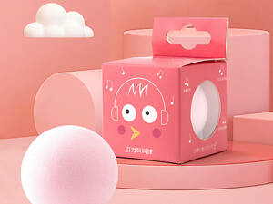 Интерактивная игрушка мячик для кошек со звуками птиц 5922 5 см розовая