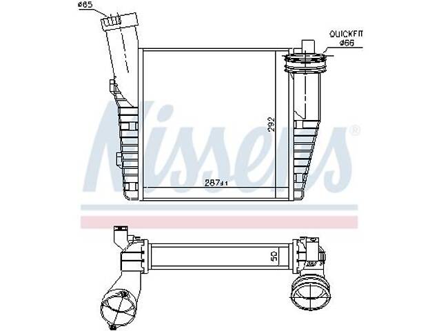 Интеркулер AUDI Q7 (4LB) / PORSCHE CAYENNE (9PA) / VW TOUAREG (7P5, 7P6) 2002-2018 г.