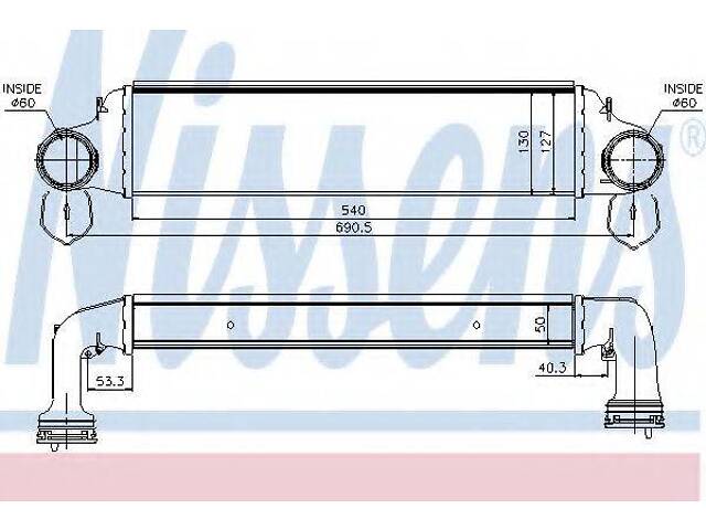 Интеркулер BMW 3 E46(98-)318d(+)[OE 1751.7.789.793] NISSENS 96723 на BMW 3 Touring (E46)