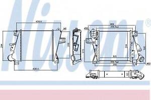 Интеркулер NS X-TRAIL T30(01-)2.2 D(+)[OE 14461EQ400] NISSENS 96527 на NISSAN X-TRAIL (T30)