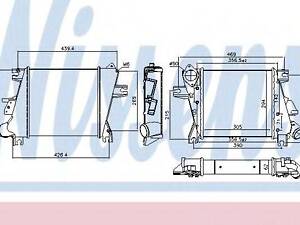 Интеркулер NS X-TRAIL T30(01-)2.2 D(+)[OE 14461EQ400] NISSENS 96527 на NISSAN X-TRAIL (T30)