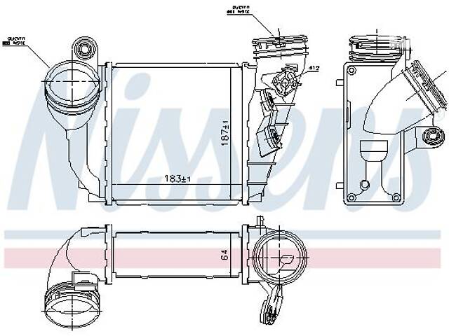 Интеркулер VW BORA (1J2) / VW GOLF (1J5) / AUDI A3 (8L1) / SEAT LEON (1M1) 1996-2013 г.