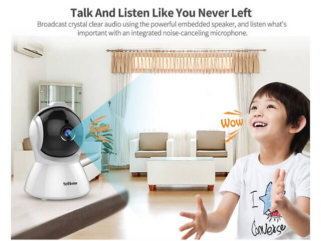 IP-камера автоматического слежения SriHome SH025 1080P AI Белый EU Plug - Фото 10