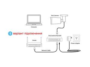 IP камера відеоспостереження вологозахищена POE з мікрофоном 8 мегапікселів, f=2,8 мм Asecam 8MP4K28