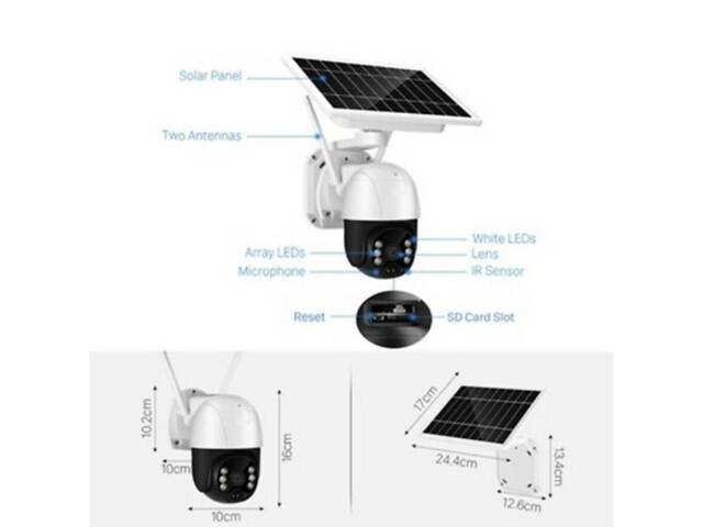 IP WiFi камера PTZ TQ1-X30-WiFi 3.0MPX IcSee с удаленным доступом уличная с солнечной панелью - Фото 4