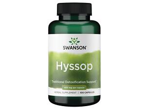 Ісоп Swanson Hyssop 450 mg (Whole dried leaves), 100 капсул