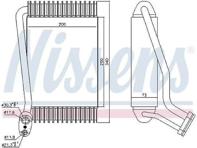 Испаритель кондиционера AUDI A4 B5 (8D2) / AUDI 80 B4 (8C5) 1991-2002 г.