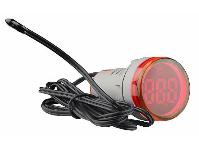 Вимірювач температури цифровий від -20 до 199°C ᴓ22мм круглий червоний [A0190010168] U-ADM-T АСКО - Фото 1