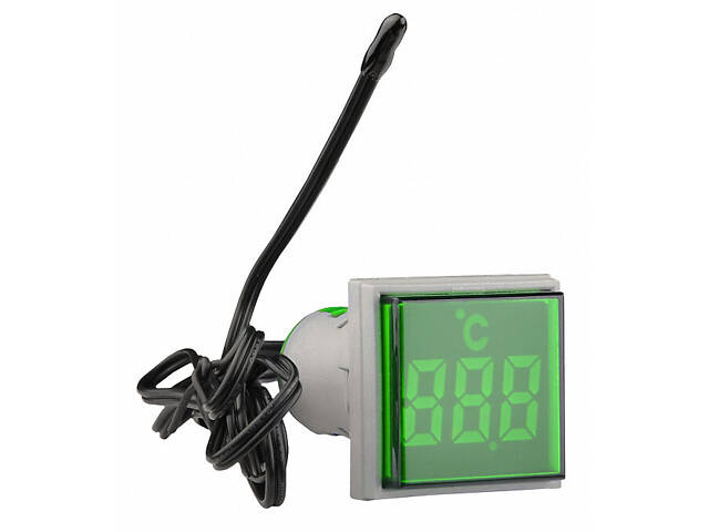 Вимірювач температури цифровий від -20 до 199°C ᴓ22мм квадратний зелений [A0190010154] U-ADM-T АСКО - Фото 1