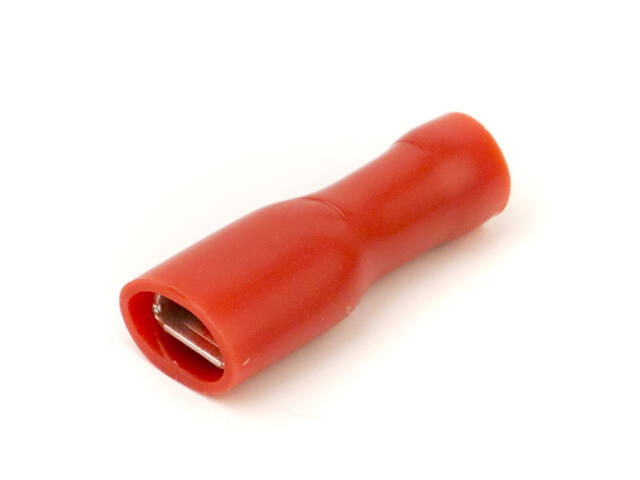 Ізольований наконечник (розетка) 0.25-1.5кв.мм. розміром-4.8х0.8мм червоний [2A01TP] (1 шт.) Quadro ДКС Україна - Фото 1