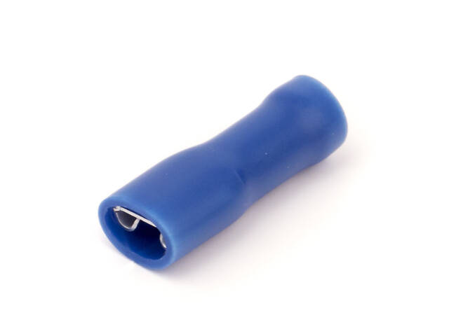 Ізольований наконечник (розетка) 1.5-2.5кв.мм. розміром-6.3х0.8мм синій [2B02TP] (1 шт.) Quadro ДКС Україна - Фото 1
