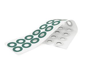 Ізоляційний папір в кільці для акумуляторів 32700, висока термостійкість, клейова основа, Green ( 24шт у