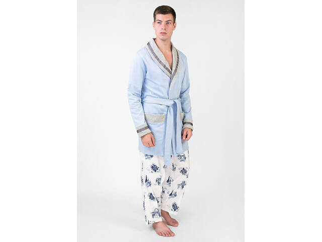 Жакет чоловічий Homewear Mad 45096G L Bleu (3700467754690) - Фото 1