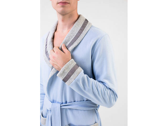 Жакет чоловічий Homewear Mad 45096G L Bleu (3700467754690) - Фото 3