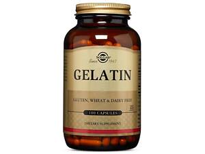 Желатин, Gelatin, Solgar, 100 капсул