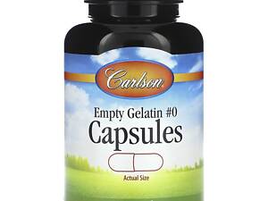 Желатиновая капсула средняя # 0, Empty Gelatin Capsule Medium #0, Carlson, пустая, 150 капсул