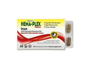 Железо с витаминами Nature's Plus Hema-Plex 10 таблеток