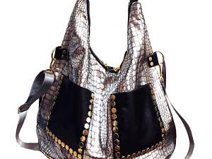 Женская кожаная сумка Alli Italian Bags Серебристый 60х21х48 см (id_1359)