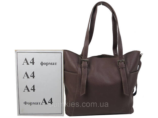 Жіноча шкіряна сумка Borsacomoda коричнева - Фото 7