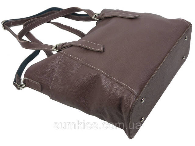 Жіноча шкіряна сумка Borsacomoda коричнева - Фото 9