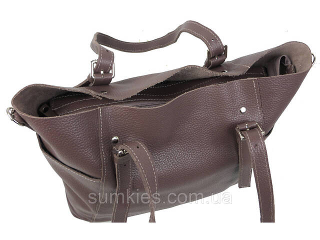 Жіноча шкіряна сумка Borsacomoda коричнева - Фото 10