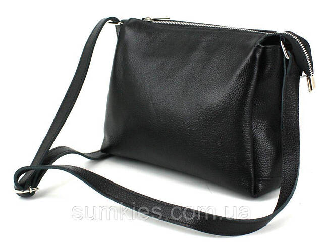 Жіноча шкіряна сумка Borsacomoda, Україна чорна - Фото 1