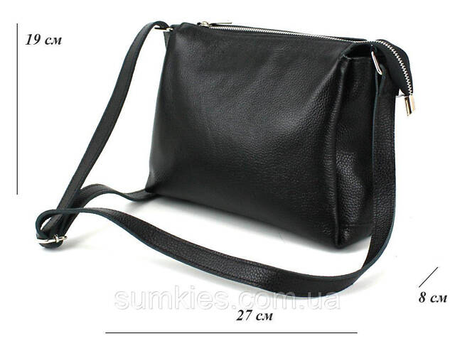 Жіноча шкіряна сумка Borsacomoda, Україна чорна - Фото 5