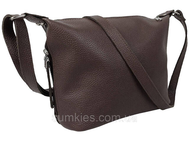 Жіноча шкіряна сумка Borsacomoda, Україна темно-коричнева - Фото 1