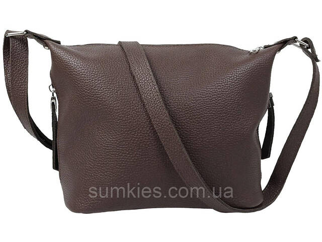 Жіноча шкіряна сумка Borsacomoda, Україна темно-коричнева - Фото 2