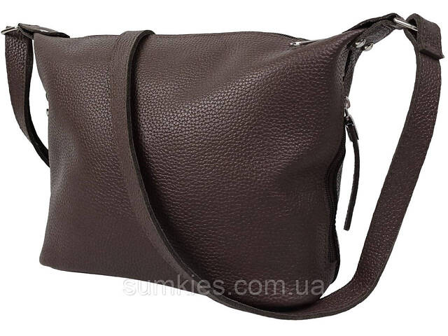 Жіноча шкіряна сумка Borsacomoda, Україна темно-коричнева - Фото 3
