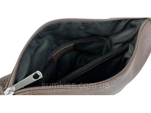 Жіноча шкіряна сумка Borsacomoda, Україна темно-коричнева - Фото 8