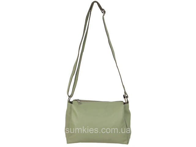 Жіноча шкіряна сумка через плече Borsacomoda салатова - Фото 2