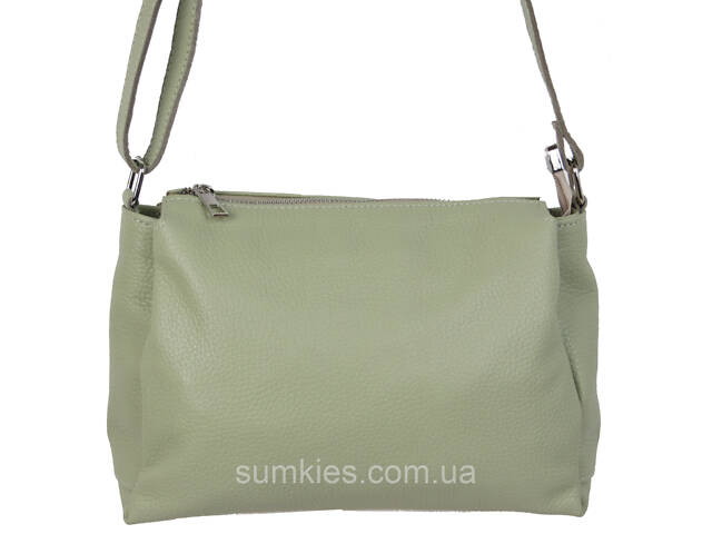 Жіноча шкіряна сумка через плече Borsacomoda салатова - Фото 5