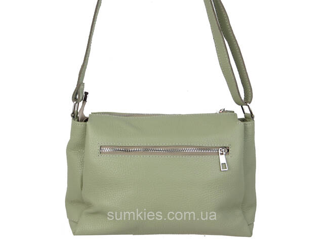Жіноча шкіряна сумка через плече Borsacomoda салатова - Фото 6