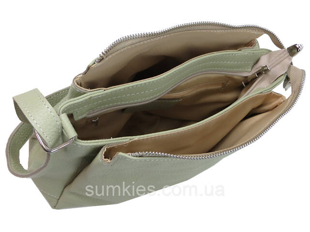 Жіноча шкіряна сумка через плече Borsacomoda салатова - Фото 9