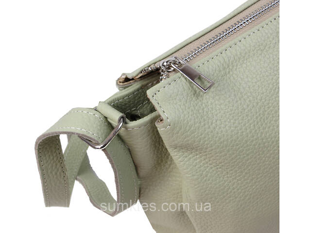 Жіноча шкіряна сумка через плече Borsacomoda салатова - Фото 10