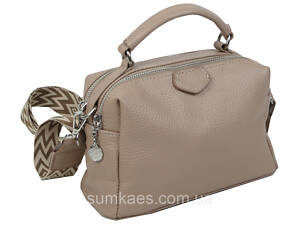 Жіноча шкіряна сумка крос-боді Borsacomoda бежева