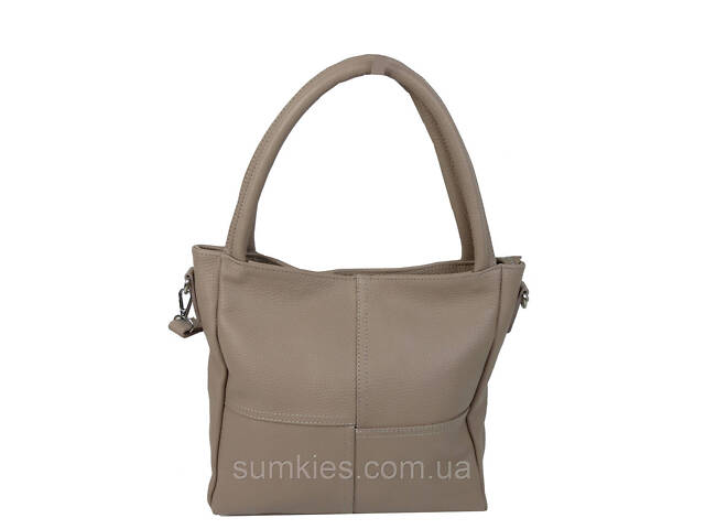 Жіноча шкіряна сумка на двох ручках Borsacomoda бежева - Фото 1