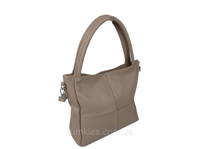 Жіноча шкіряна сумка на двох ручках Borsacomoda бежева - Фото 2