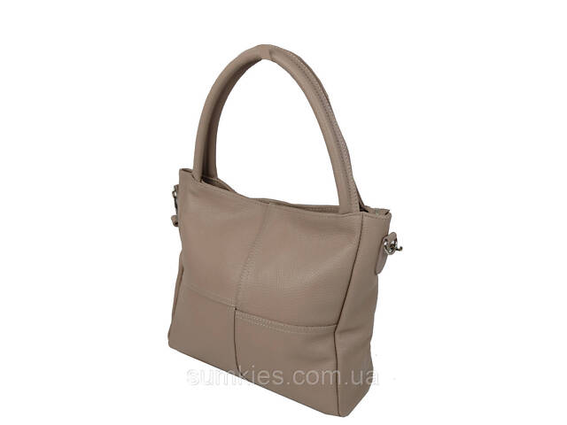 Жіноча шкіряна сумка на двох ручках Borsacomoda бежева - Фото 3