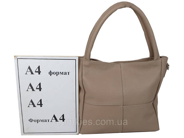 Жіноча шкіряна сумка на двох ручках Borsacomoda бежева - Фото 7